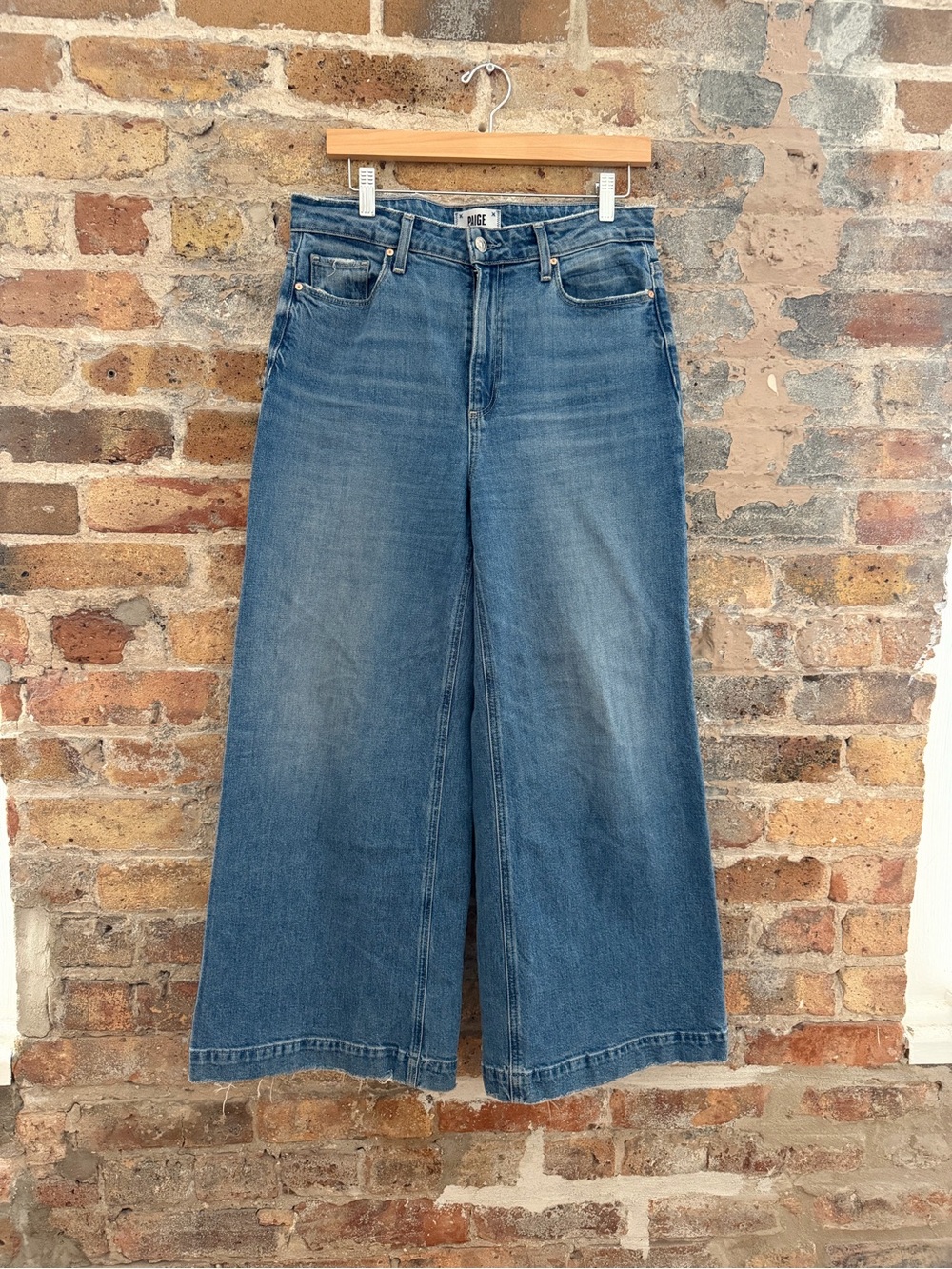 PAIGE Wide-Leg High-Rise Jeans - Medium Blue Wash